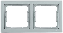 Рамка 2-местная квадратная РУ-2-БС BOLERO Q1 серебряный | код EMB22-K23-Q1 | IEK